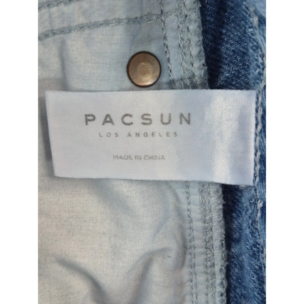 PacSun Mom Jean Shorts Jorts Women's 24 High Rise V-Yoke Cuffed Denim